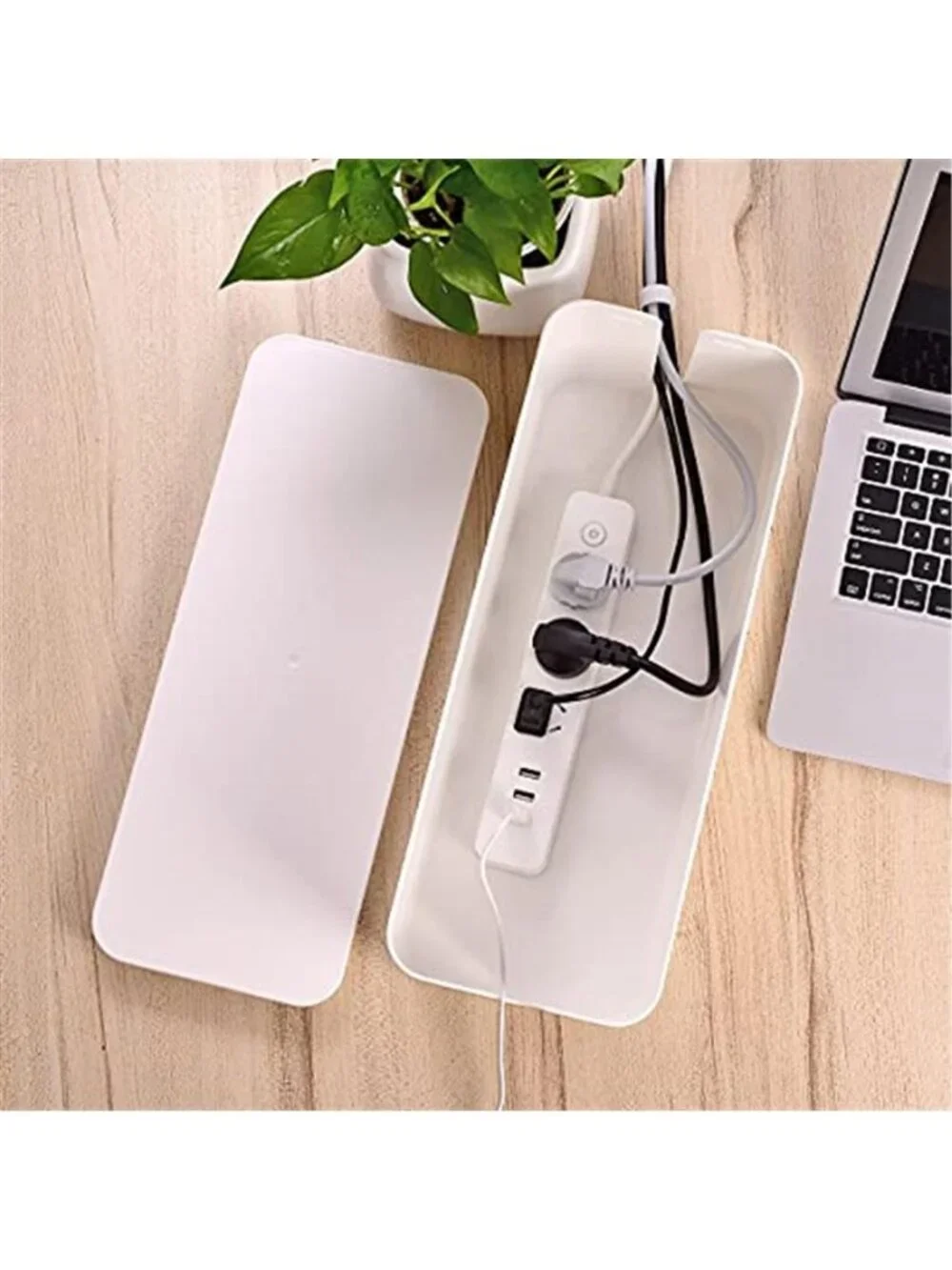 Cable Management Box Cord Organizer Power Strip Cover Wire Storage Desk Home